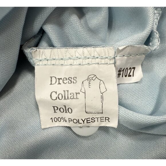 Collars And Co Mens Dress Collar Polo Shirt Size Large Golf Performance Blue - Picture 6 of 9